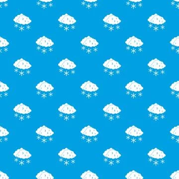 Clouds and snow pattern seamless blue Stock Illustration