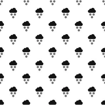 Clouds and snow pattern, simple style Stock Illustration