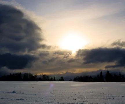 Clouds and snow rollers Stock Photos