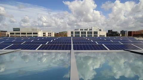 Clouds and solar panels Stock Footage 95776878