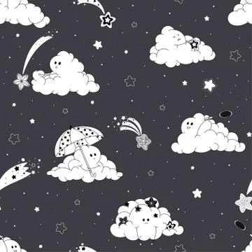 Clouds and starshift Stock Illustration