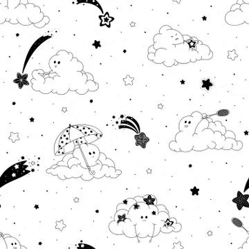 Clouds and starshift Stock Illustration