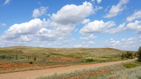 Clouds and steppes. timelapse. Stock Footage 127854217
