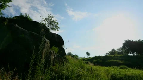 Clouds and stone time-lapse Stock Footage 44090594