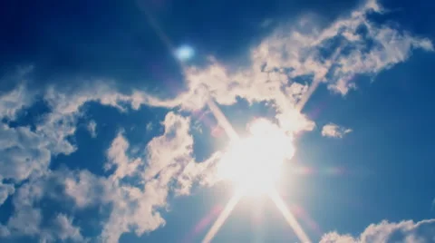 Clouds And Sun Blue Stock Footage 55729042