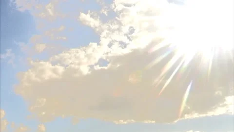 Clouds and sun in the blue sky timelapse Stock Footage 87205271