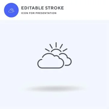 Clouds And Sun icon vector, filled flat sign, solid pictogram isolated on white 스톡 일러스트