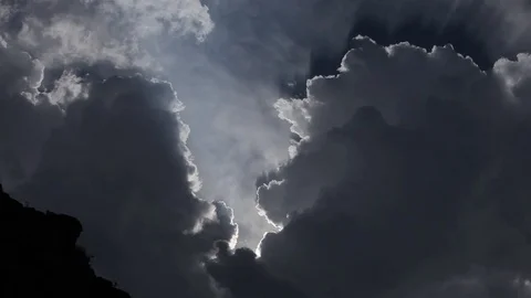 Clouds and sun ky, blue, nature, sunlight, summer, light, beautiful, cloud Stock Footage 88994449