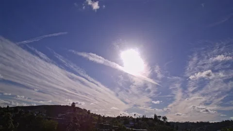 Clouds and Sun Los Angeles Neighborhood Timelapse Stock Footage 228499779