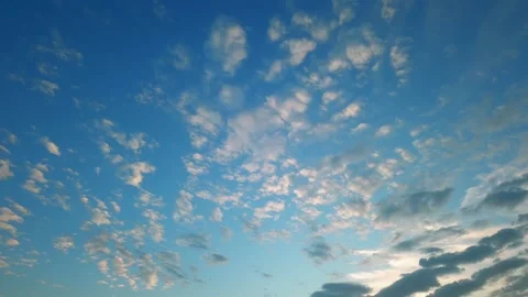 Clouds and Sun over blue sky. Beautiful sunset Stock Footage 140405625