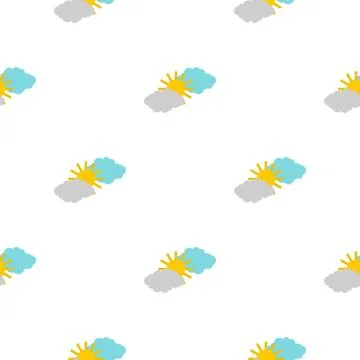 Clouds and sun pattern flat Illustrazione stock
