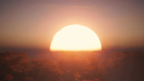 Clouds and Sun Rising Sky Time Lapse. Closeup Telephoto Lens. Travel, Beginning Stock Footage 235977217