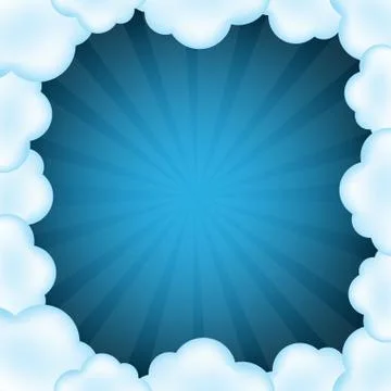 Clouds and sunburst Illustrazione stock