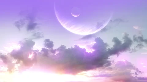 Clouds and Sunset Another Planet Video stock 139336048