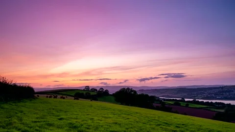 Clouds and sunset over the fields. Stock Footage 141486906