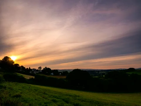 Clouds and sunset over the fields. 스톡 동영상 141555348