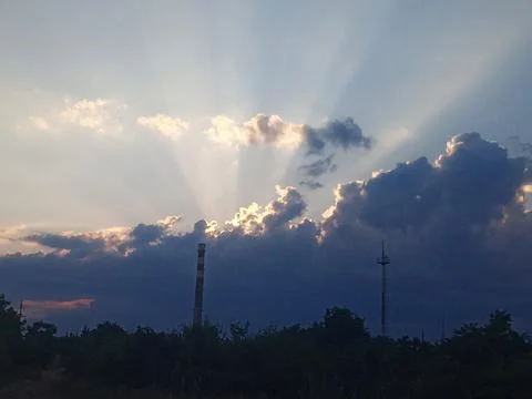 Clouds and sunset 스톡 사진