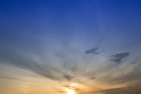 Clouds and sunset sky Stock Photos