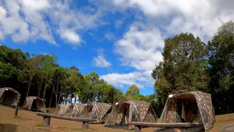 Clouds and Tent timelapse at Doi Phu Ka National Park, Nan, Thailand. 動画素材 256919843