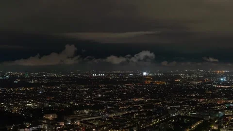 Clouds and Twilight: Munich's Fall Cityscape Aerial Timelapse Stock Footage 281407806