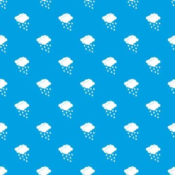 Clouds and water drops pattern seamless blue Stock Illustration