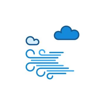 Clouds and Wind in Sky vector blue concept creative icon Stock Illustration