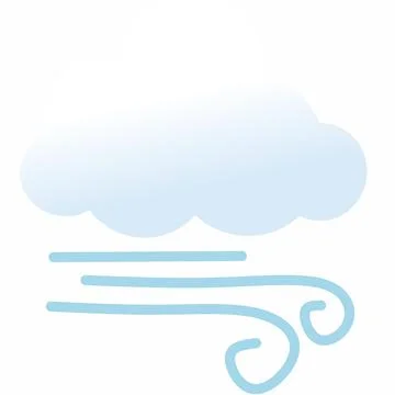 Clouds and wind. Vector illustration. On a white background. Illustrazione stock