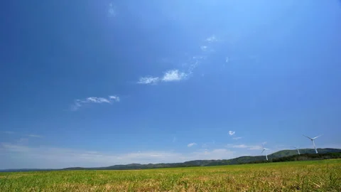 Clouds and Windmills over the Prairie Stock-Footage 327547669