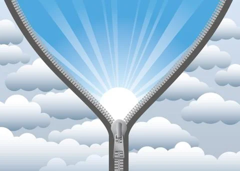 Clouds and zip, blue sky! Stock Illustration