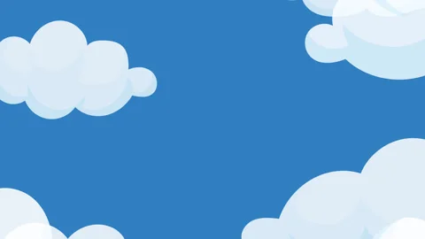 Clouds Animation Cartoon Style Blue Sky And Clouds Parallax Effect 動画素材 256786850