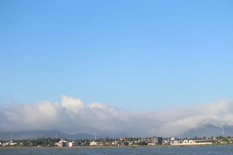 Clouds appeared so close to mountains Stock Photos