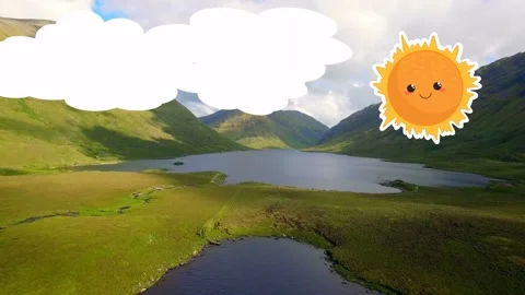 Clouds appearing, sun entering, drifting left, peeking or hiding, showing partly Stock Footage 333818250