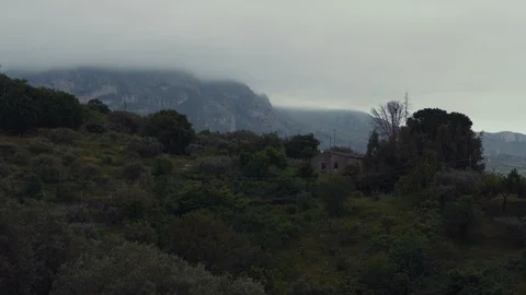 Clouds approaching hills in Sicily Stock Footage 88701603