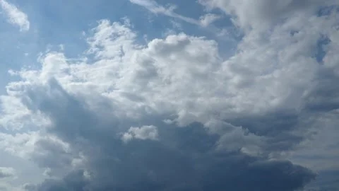 Clouds are floating across the sky, rain is gathering. Weather is getting worse Stock Footage 281008121