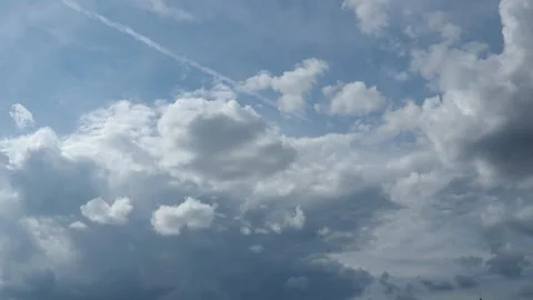 Clouds are floating across the sky, rain is gathering. Weather is getting worse Stock Footage 281008160