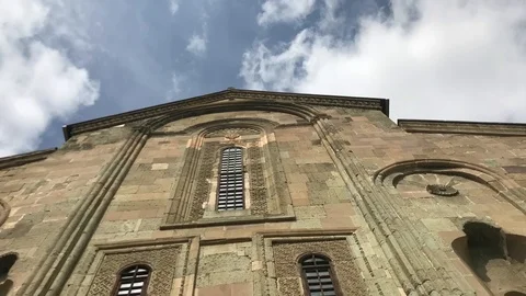 Clouds are floating over the ancient temple. Georgia. March 2019 Stock-Footage 112520554