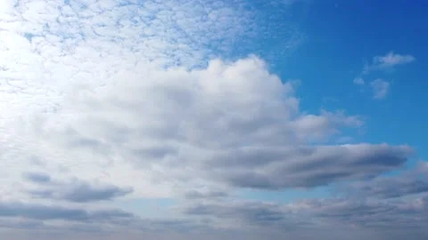 Clouds are moving on blue background sky Stock Footage 156064286