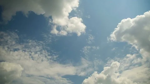 Clouds are Moving in the Blue Sky. TimeLapse Stock Footage