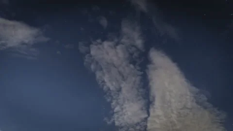 The clouds are moving fast in the night sky. Time laps. Stock-Footage 155330959