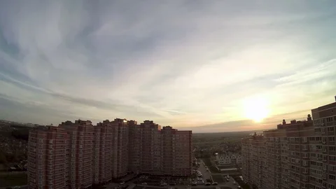 Clouds are moving fast over the district . Time lapse Stock Footage 75343465
