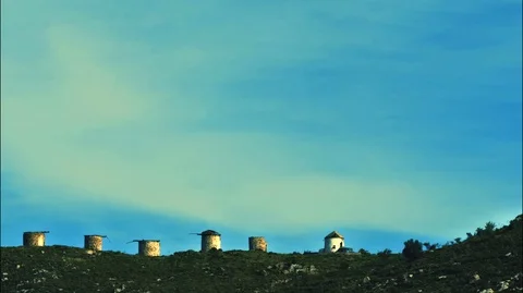 Clouds are passing over the mills Stock Footage 88093841