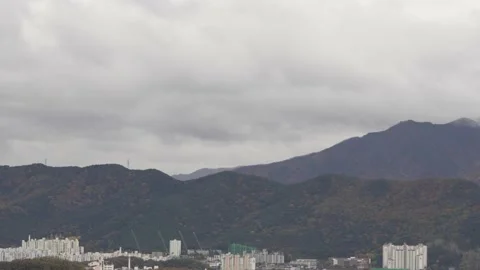 Clouds are passing over the mountain Stock Footage 164731773