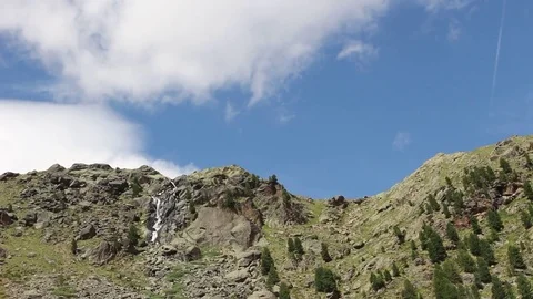 Clouds are passing tha mountains Video stock 77120419