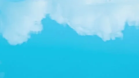 The clouds are reflected in the blue surface of the water swimming pool. Stock Footage 153973083