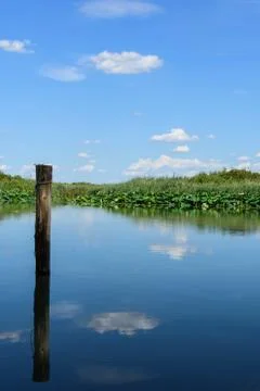 The clouds are reflected in the water Stock Photos