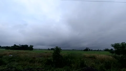 Clouds are running in the middle of nature. Stock Footage 316056525