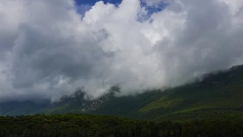 Clouds Around Sakar Mountain Peaks  (Time Lapse) Stock Footage 85274879