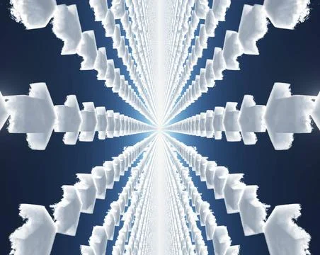 Clouds in arrow shape Clouds in arrow shape. 3D rendering Copyright: xZoon... Stockfoto's