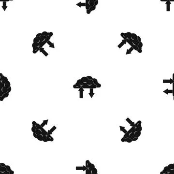 Clouds with arrows pattern seamless black Stock Illustration