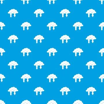 Clouds with arrows pattern seamless blue Stock Illustration